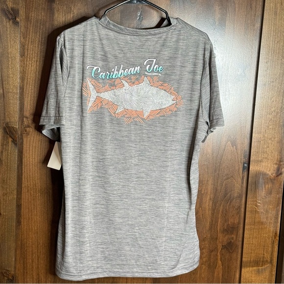 NWT Men’s Caribbean Joe Island Supply Co Breeze Tech T-Shirt Size M Heather grey - Picture 5 of 6